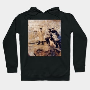 At the Foundry by Jean-Francois Raffaelli Hoodie